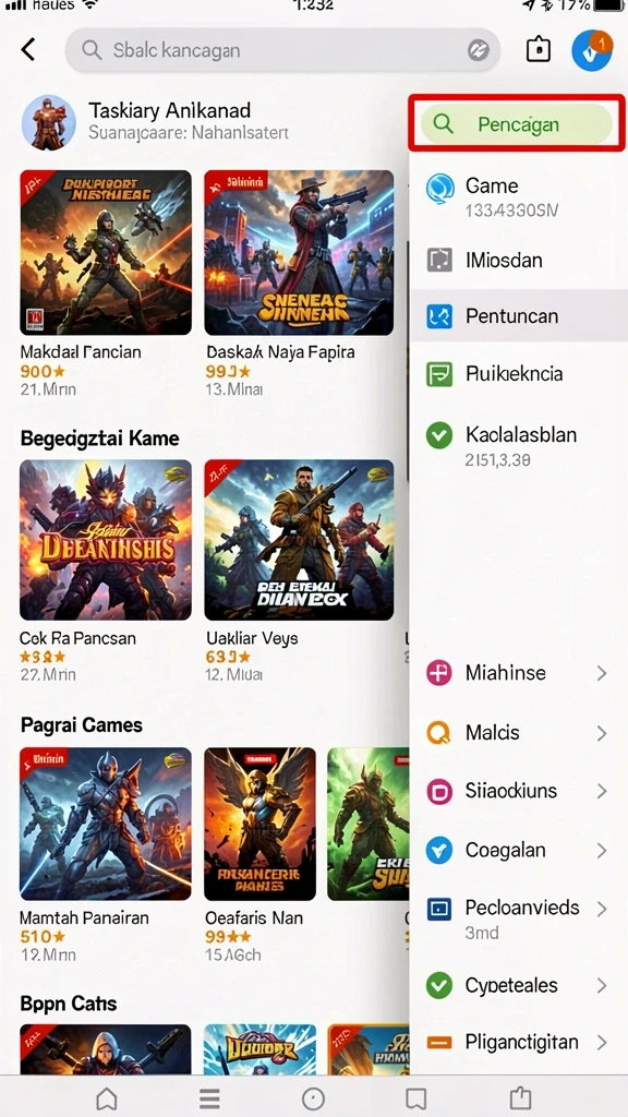 Beragam pilihan permainan yang tersedia.
