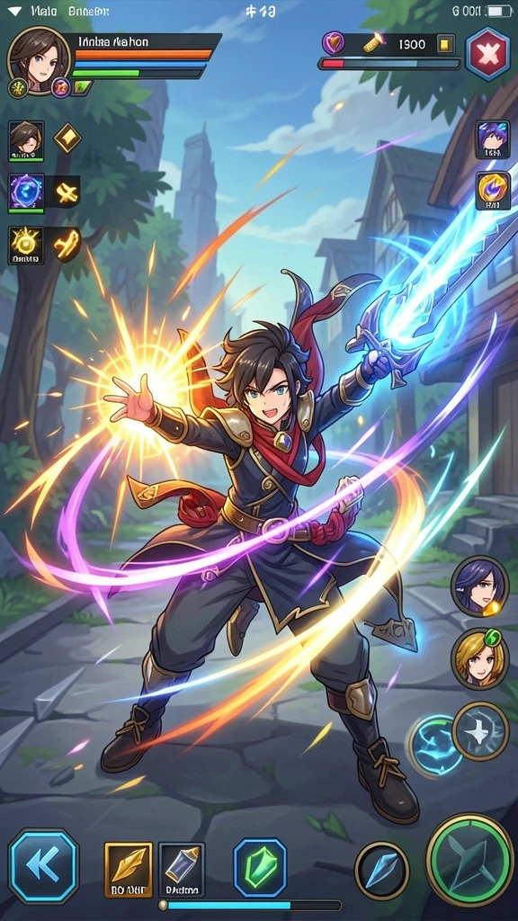 Karakter utama dalam game siap menghadapi petualangan baru.
