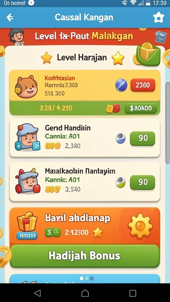 Pemandangan level yang memukau dan penuh warna.