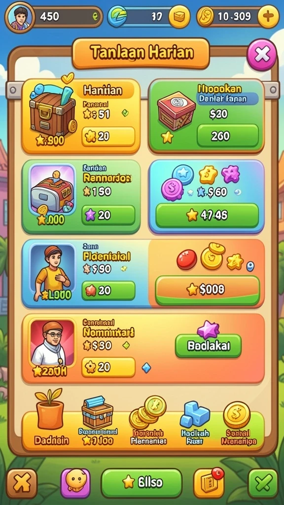 Tampilan awal game yang menarik dan interaktif.