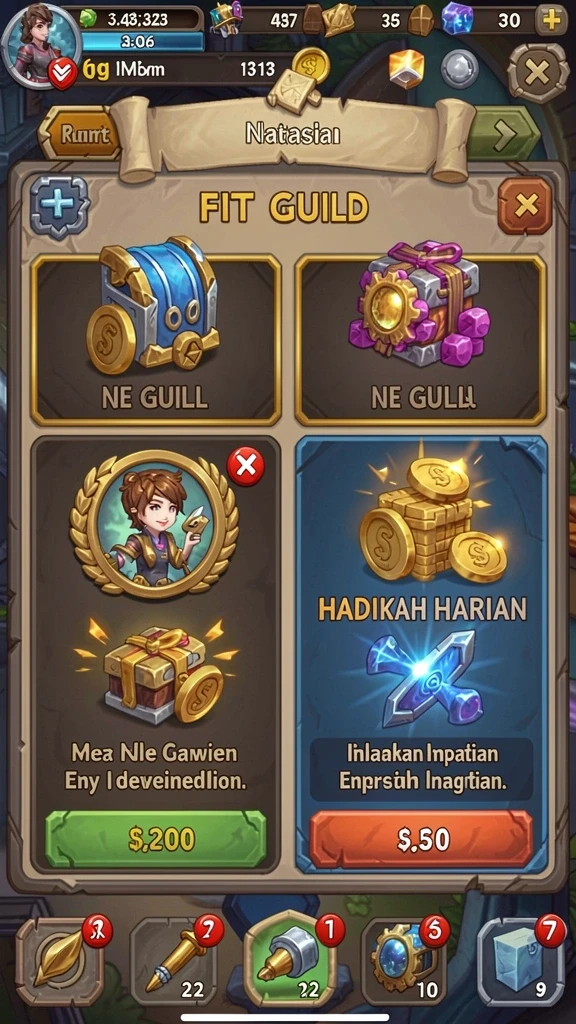 Screenshot menunjukkan berbagai pilihan permainan yang tersedia.