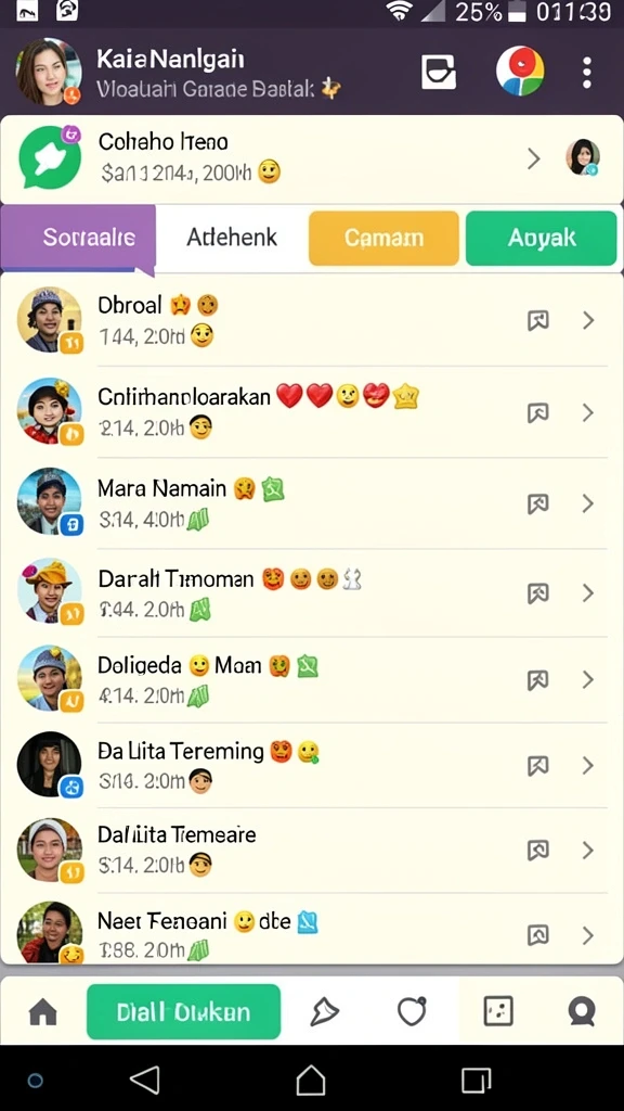 Tampilan awal yang menarik dan penuh warna.