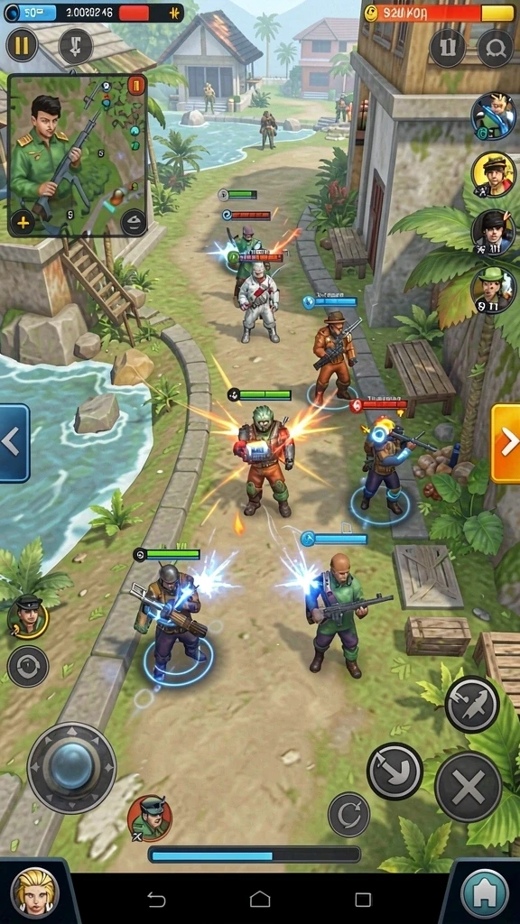 Screenshot aksi seru dalam mode multiplayer.