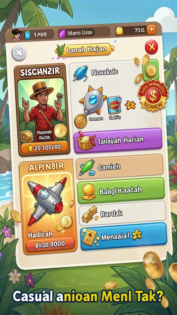 Tampilan menarik dengan grafik yang cerah.